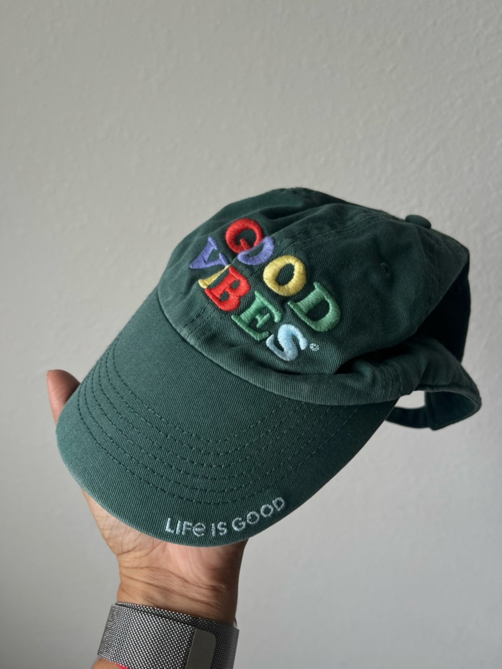 Life Is Good Forest Green 'Good Vibes' Embroidered Cap